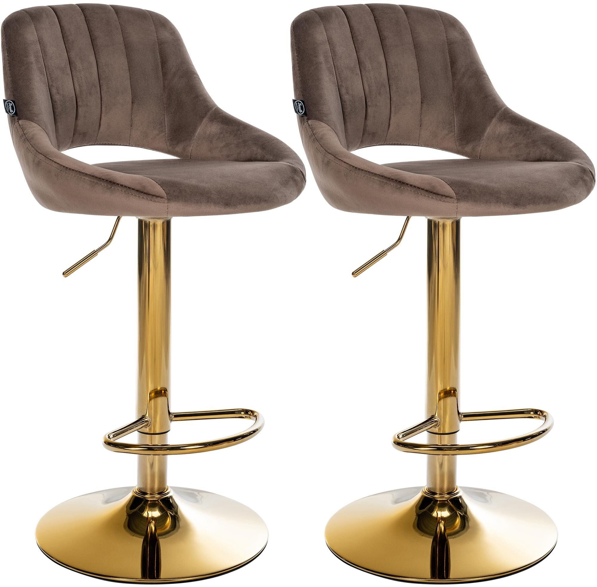 2er Set Barhocker Milet Samt G, braun