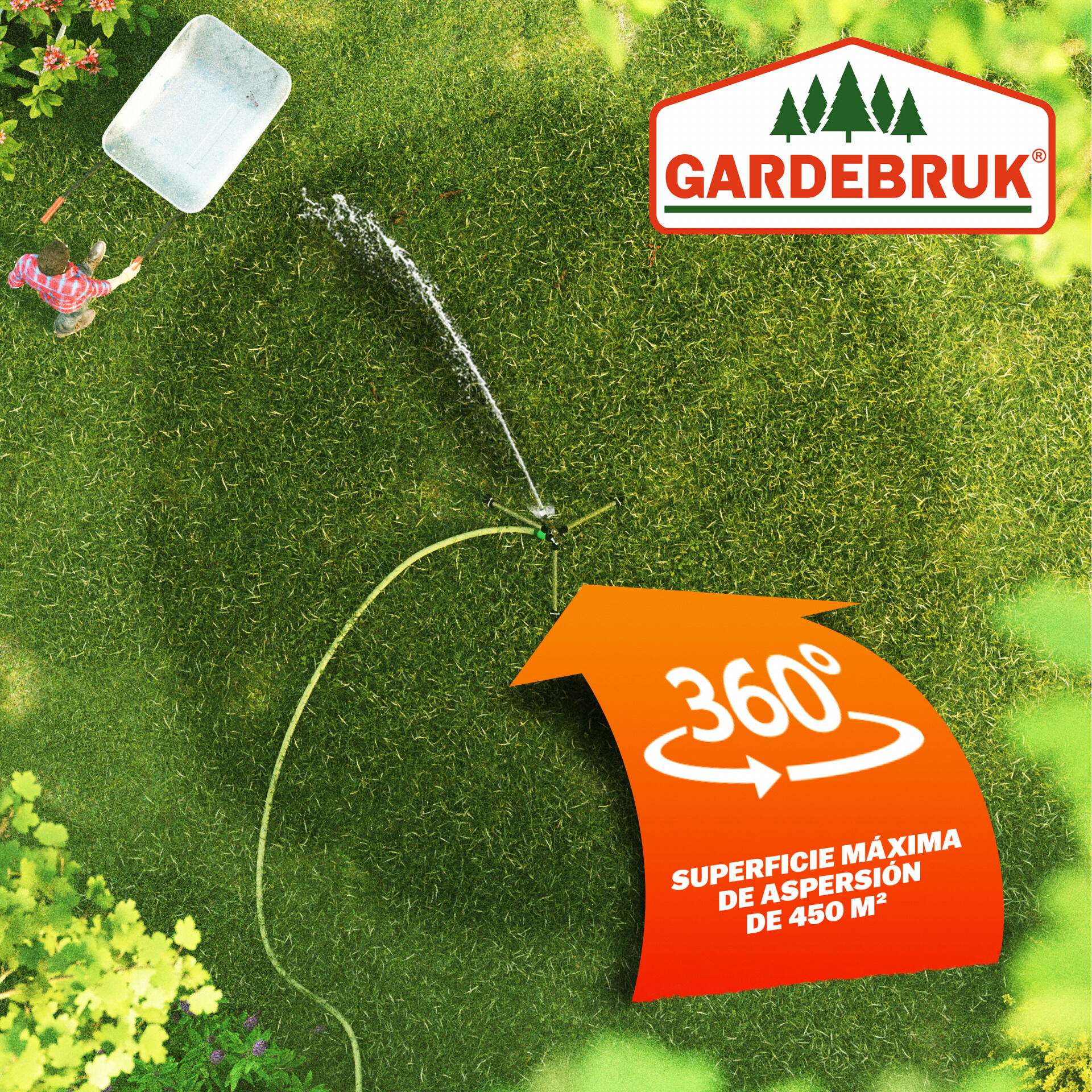 Rasensprenger mit Teleskopstativ 30° - 360°