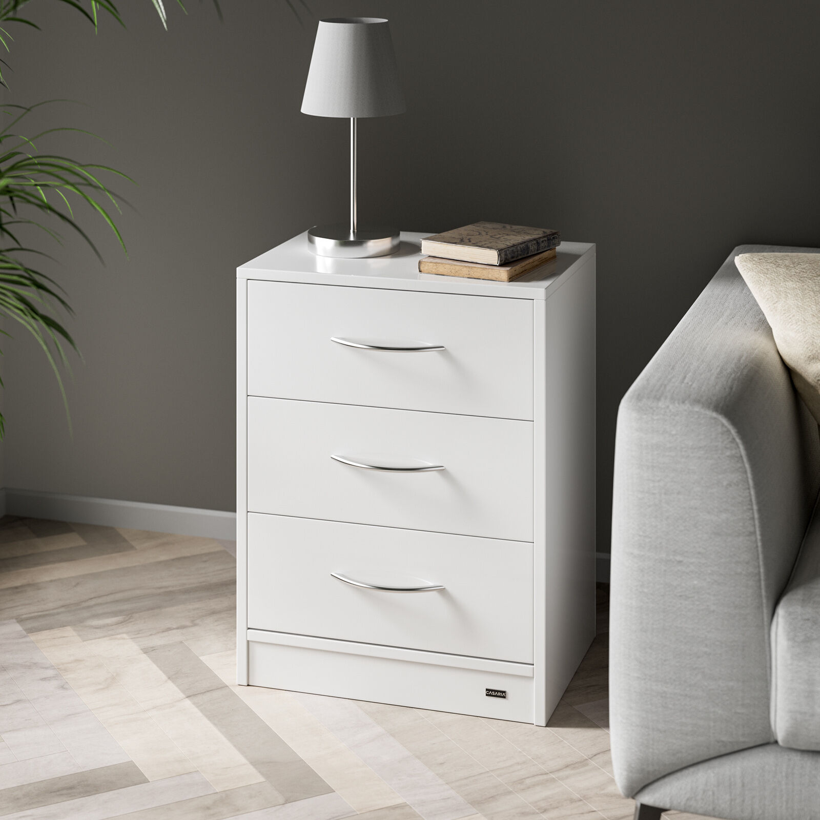 Nachttisch Eloise Weiß 54x39x28cm