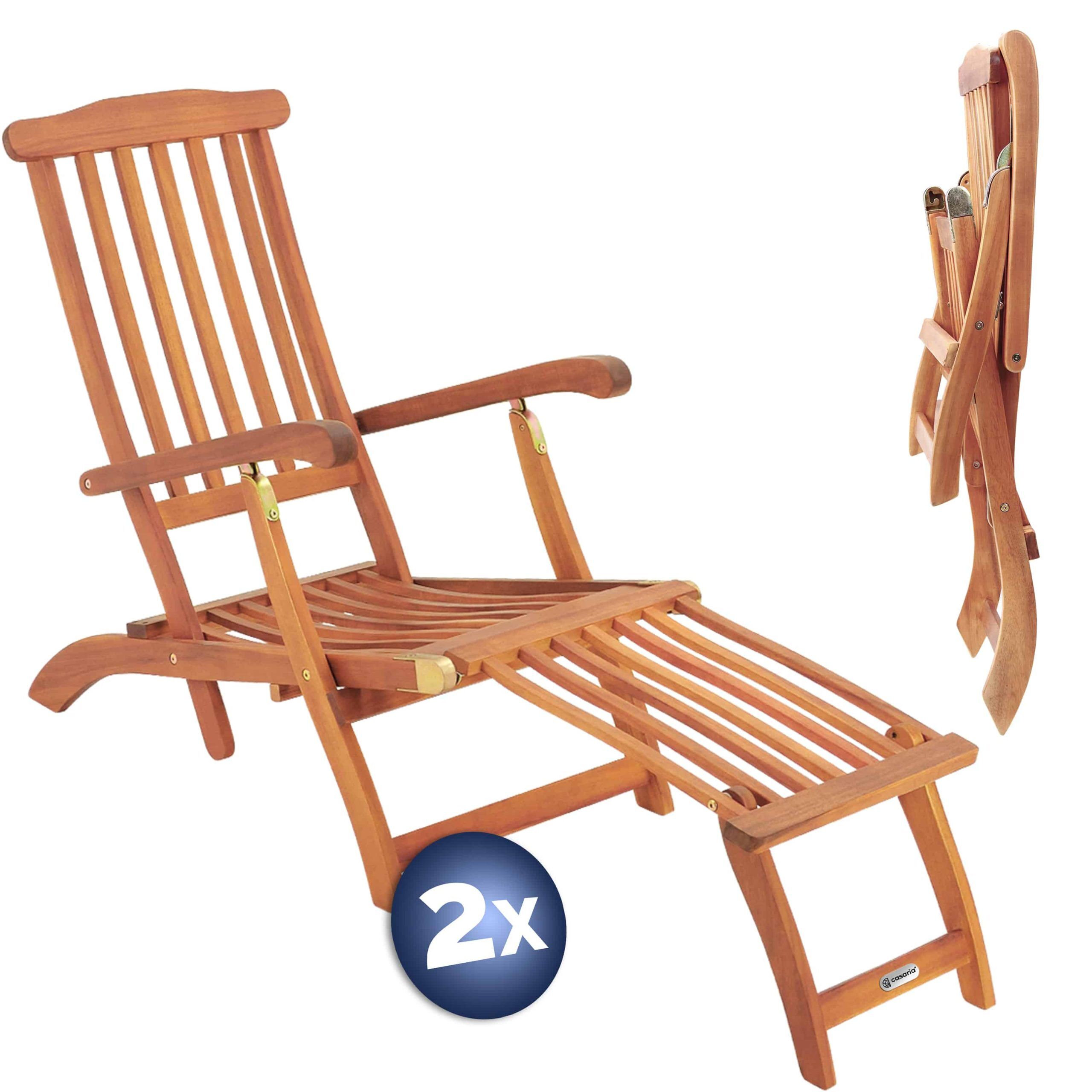 Gartenliege 2er-Set FSC®-zertifiziert Akazie klappbar 160kg belastbar