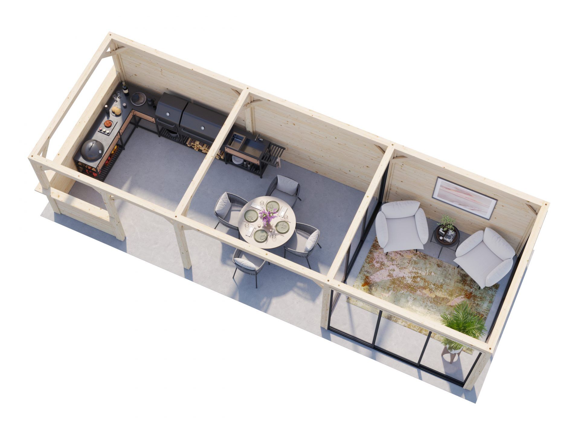 Palmako Pavillon Bianca 24,9 m2 Set 216 Slide
