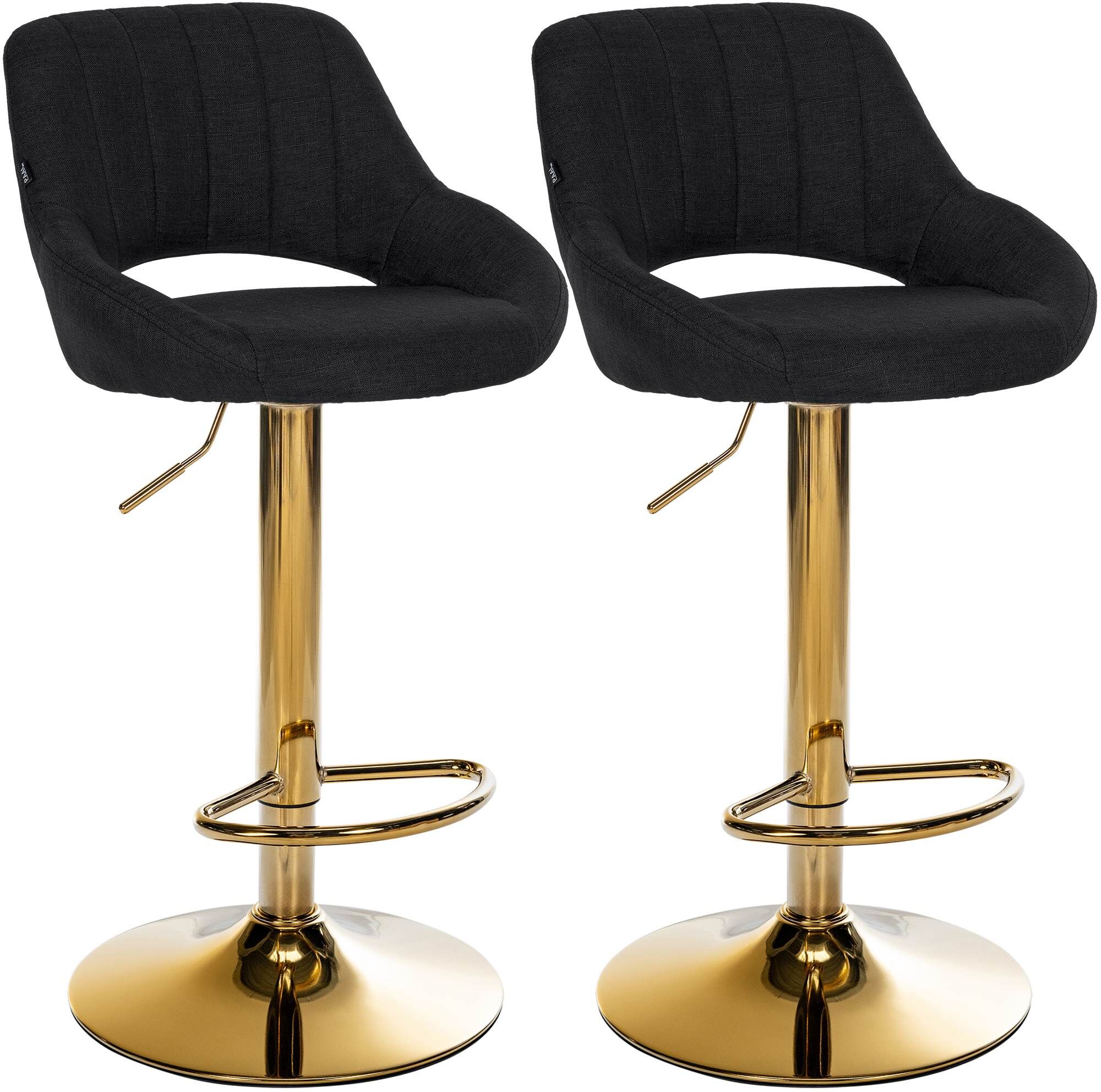 2er Set Barhocker Milet Stoff G, schwarz