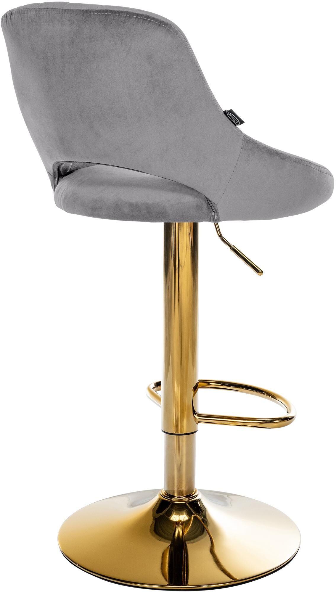Barhocker Milet Samt gold, dunkelgrau