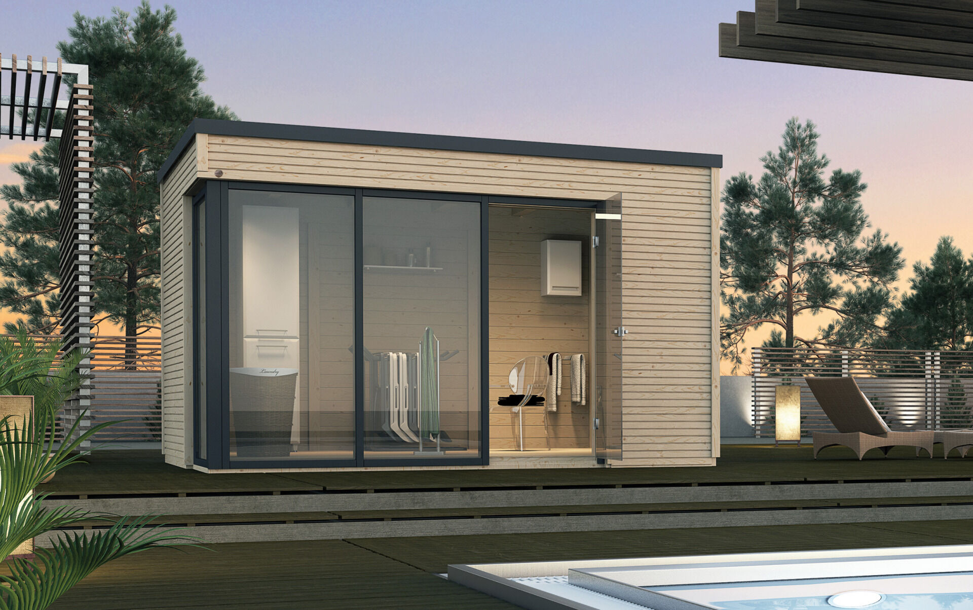 weka Design-Gartenhaus wekaLine 412 3,9x3,9m