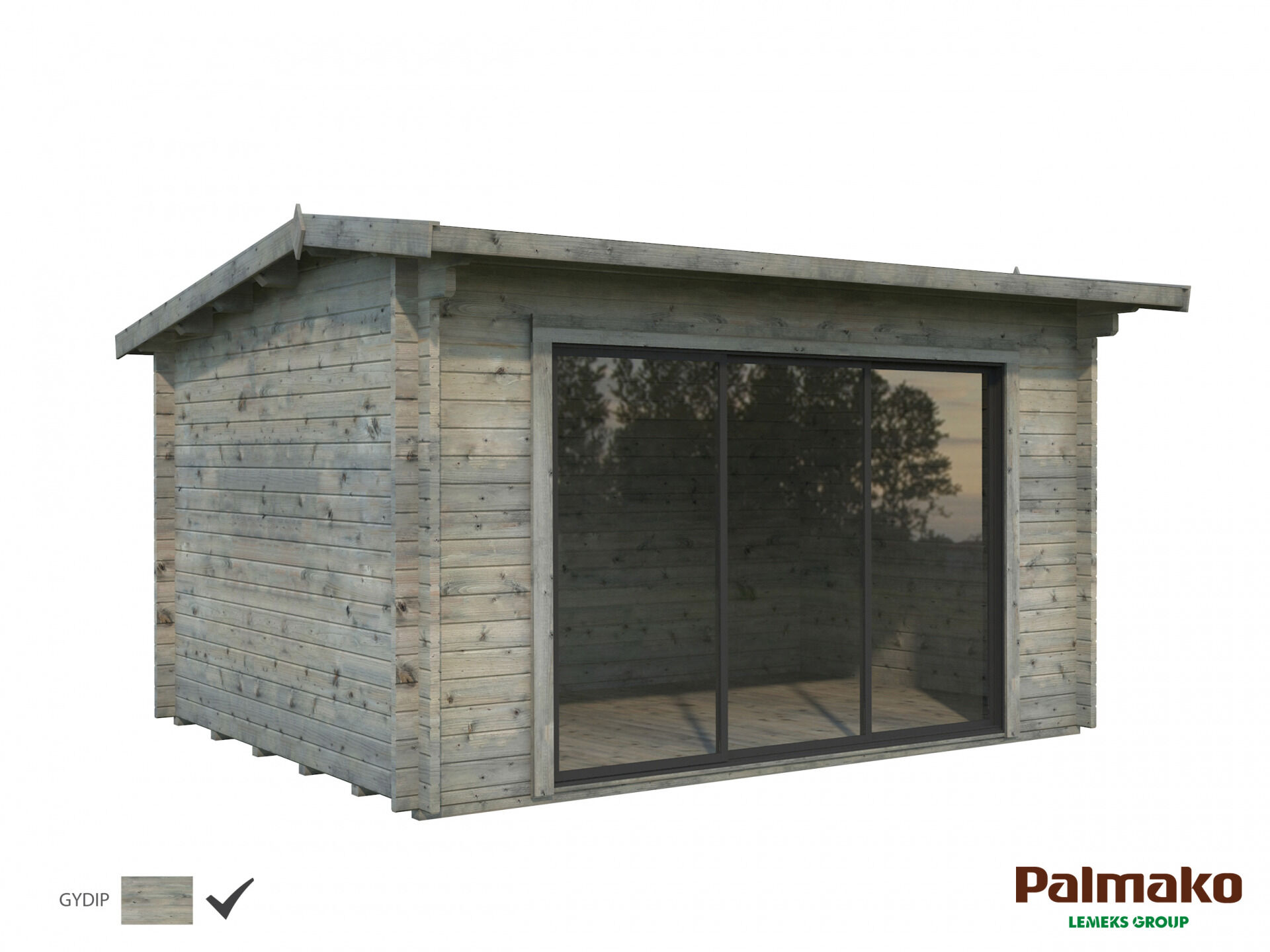 Palmako Gartenhaus Ines 11,1 m² mit Schiebetür Plus
