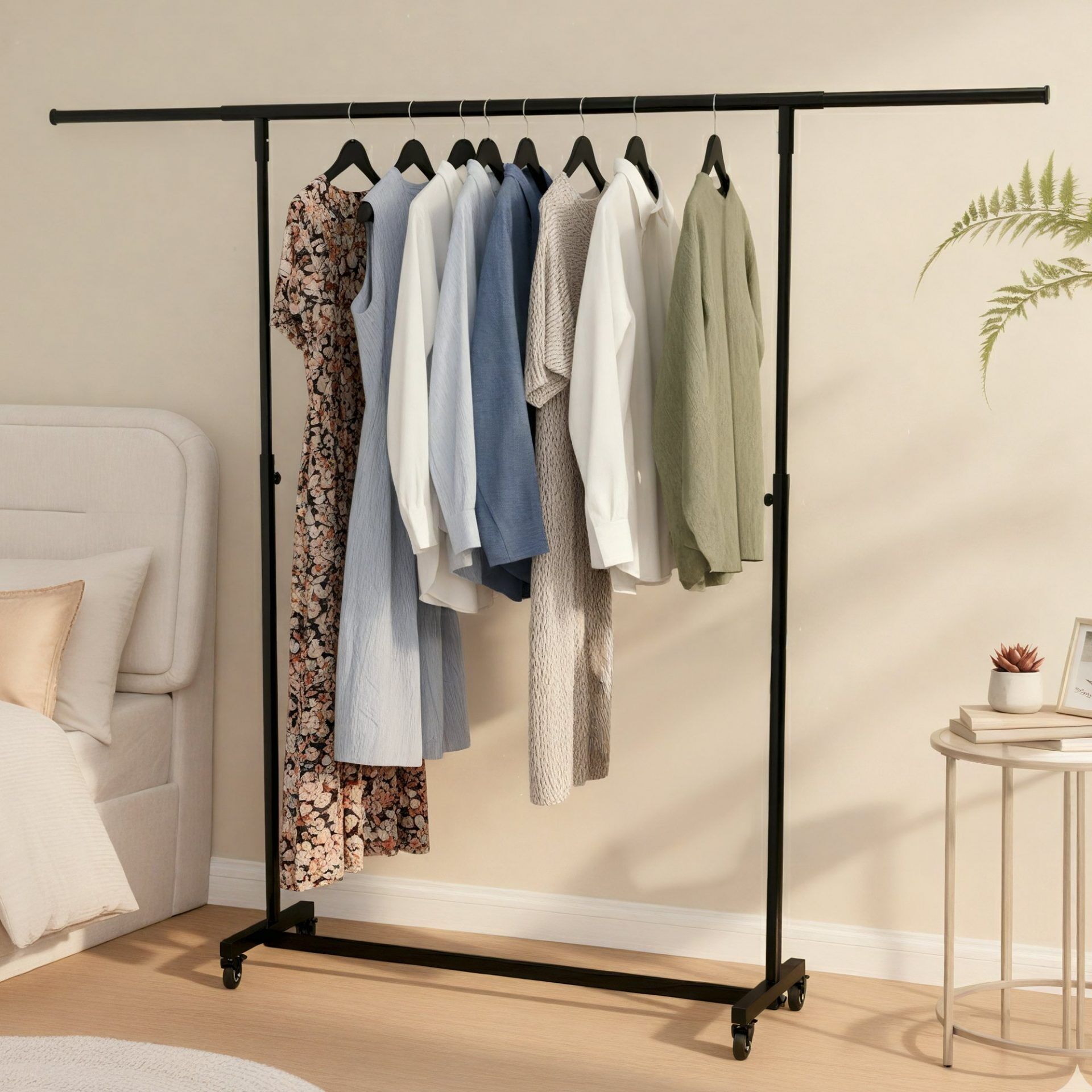 Klappbare Kleiderständer Soran 150x50x188, schwarz