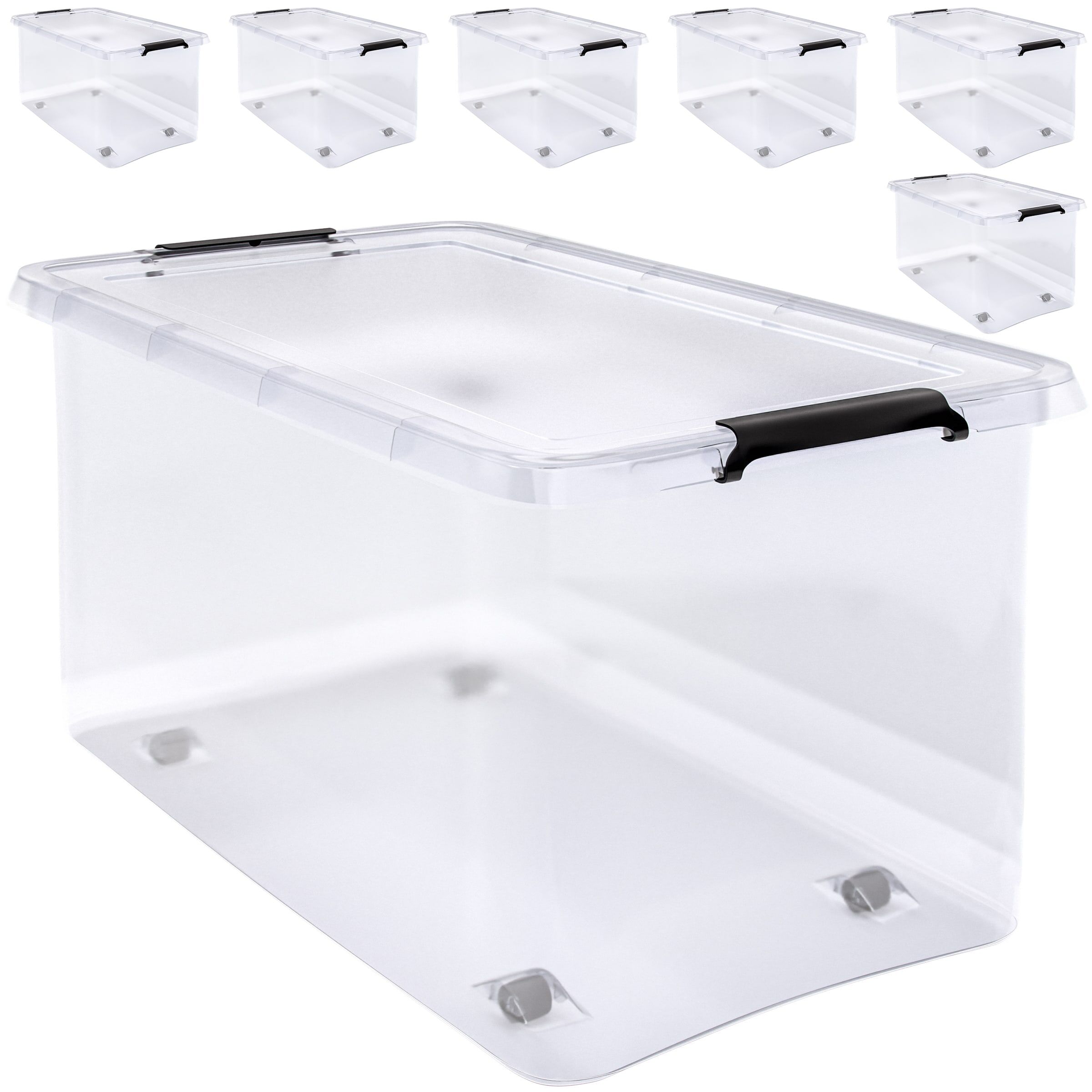 Aufbewahrungsbox 6er-Set Transparent 60x40x35cm 60L stapelbar