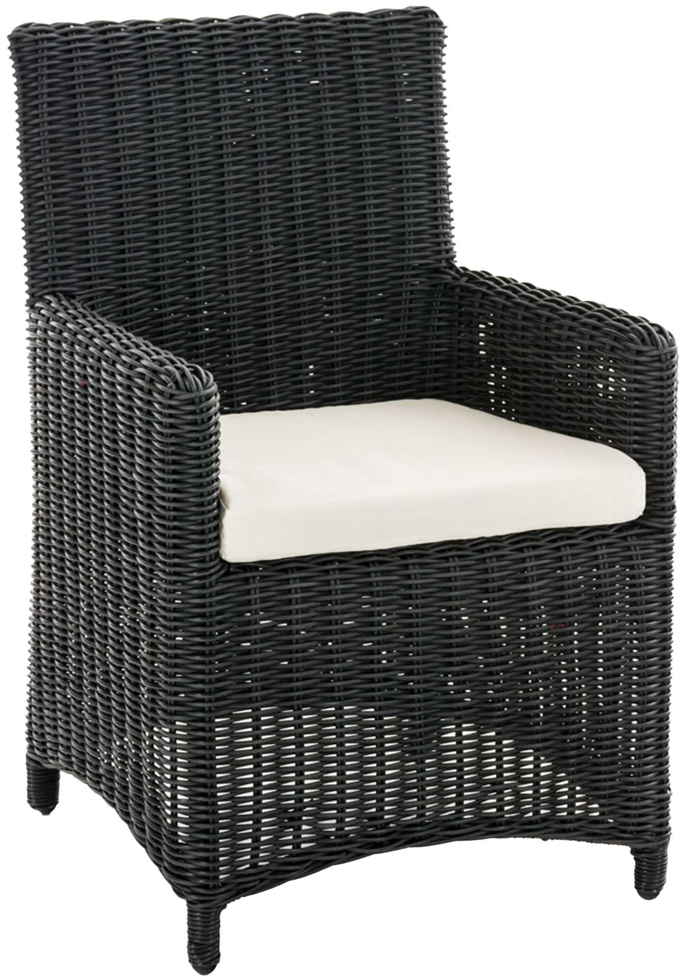 4er Set Stuhl Fontana / Sankt Marlo Cremeweiss 5mm, schwarz