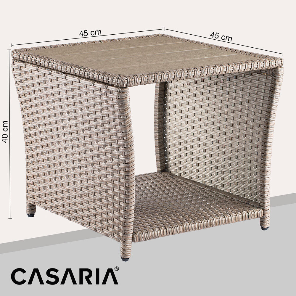 Polyrattan Beistelltisch Vedis Creme 45x45x40cm
