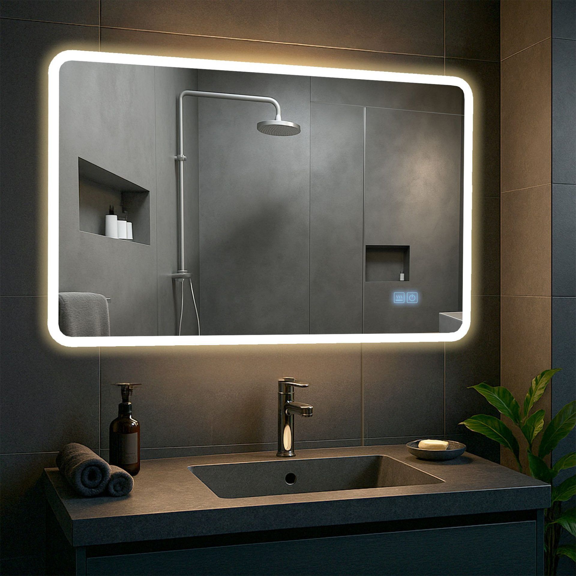 Badspiegel Jericho 70x100 mit Bluetooth, klarglas