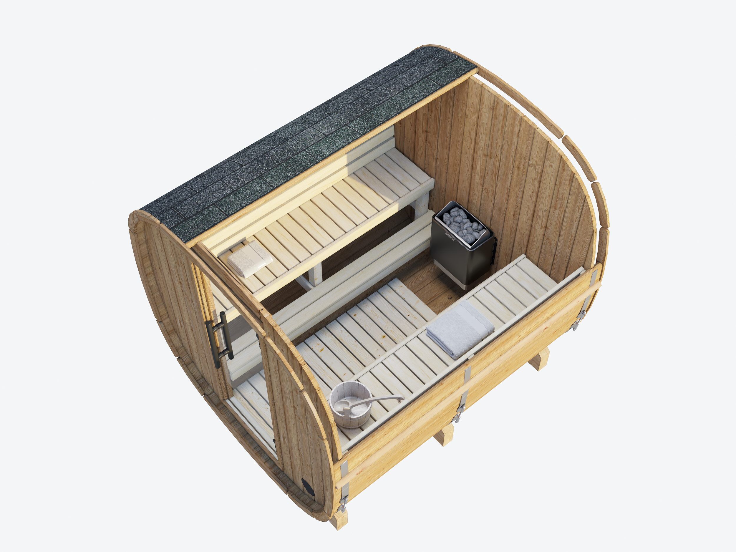 Palmako Fasssauna Astra 2,0 aus Thermoholz