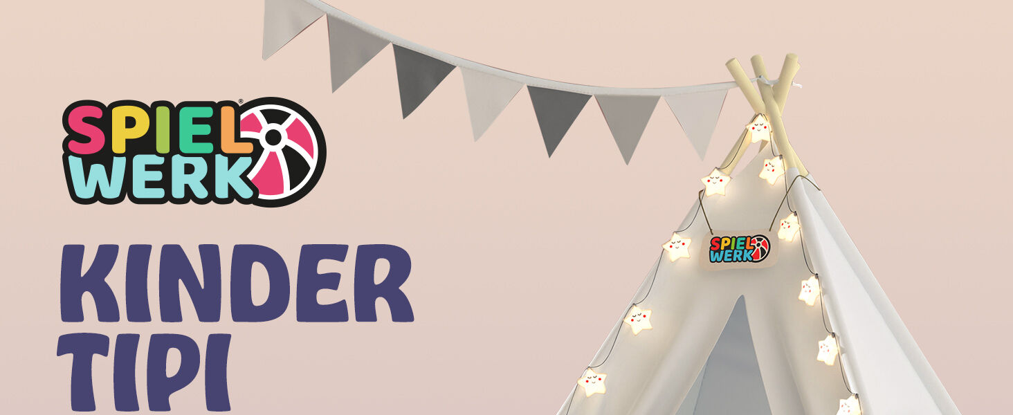 Tipi Spielzelt Weiß 160x130x130cm