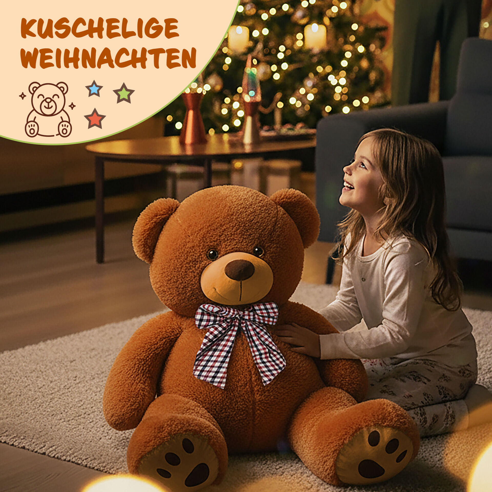 Plüschtier Teddybär XL Braun 100cm
