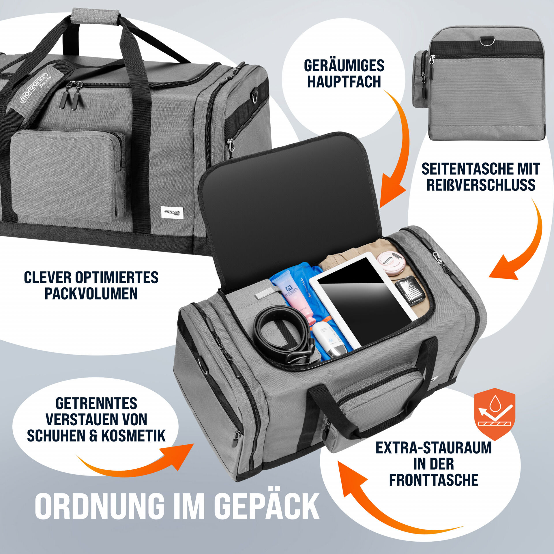 Reisetasche Anthrazit 90L