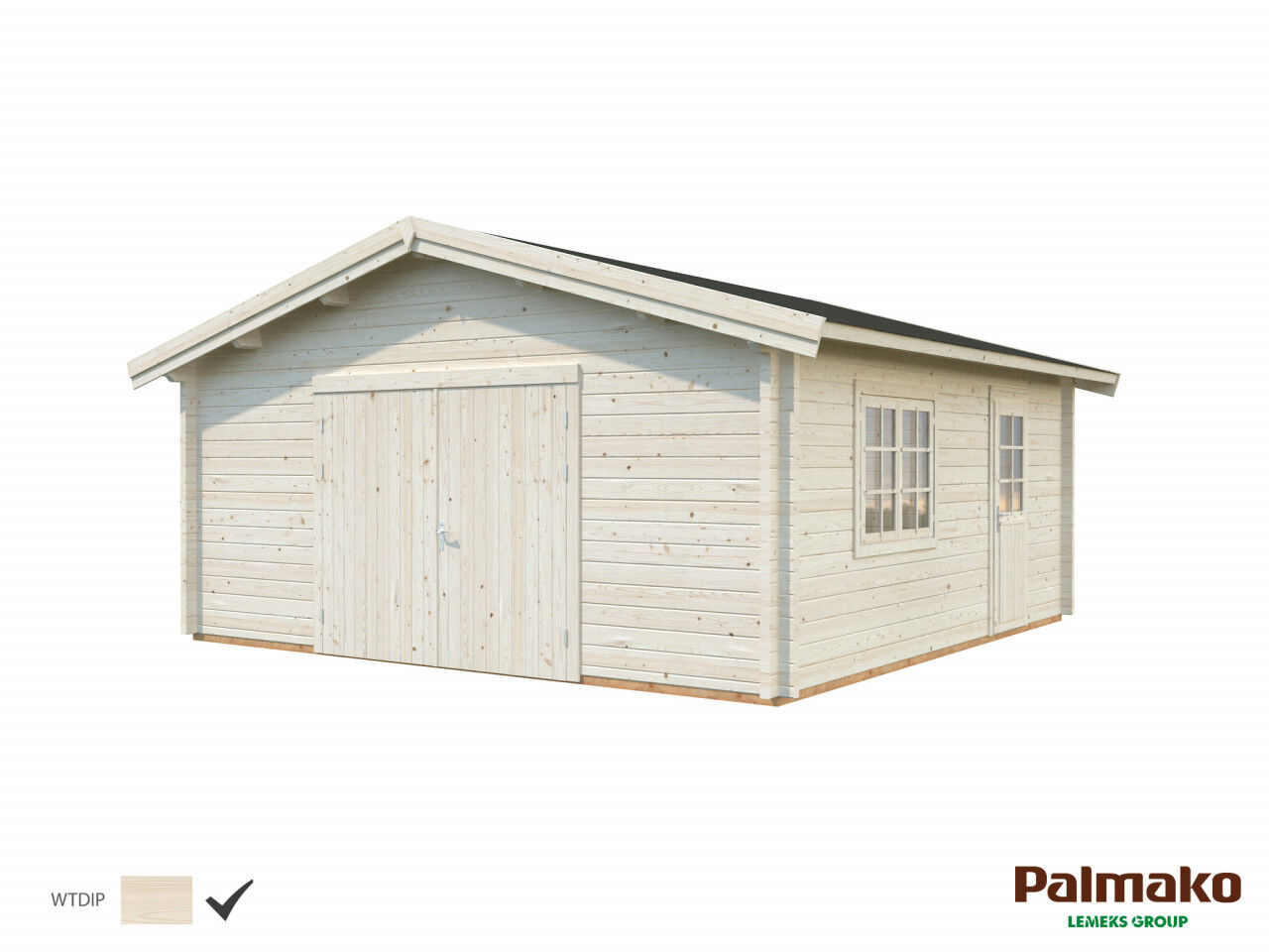 Palmako Holzgarage Roger 27,7 m² mit Holztor