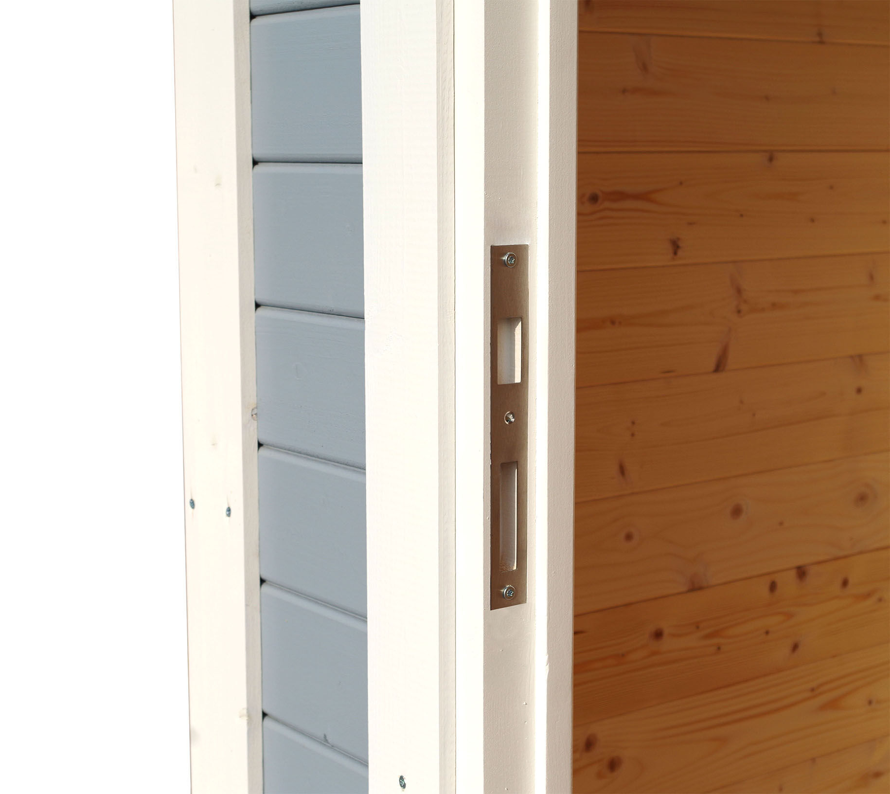 Gartenhaus Holz Pentus 1 hellgrau 234 x 115 cm