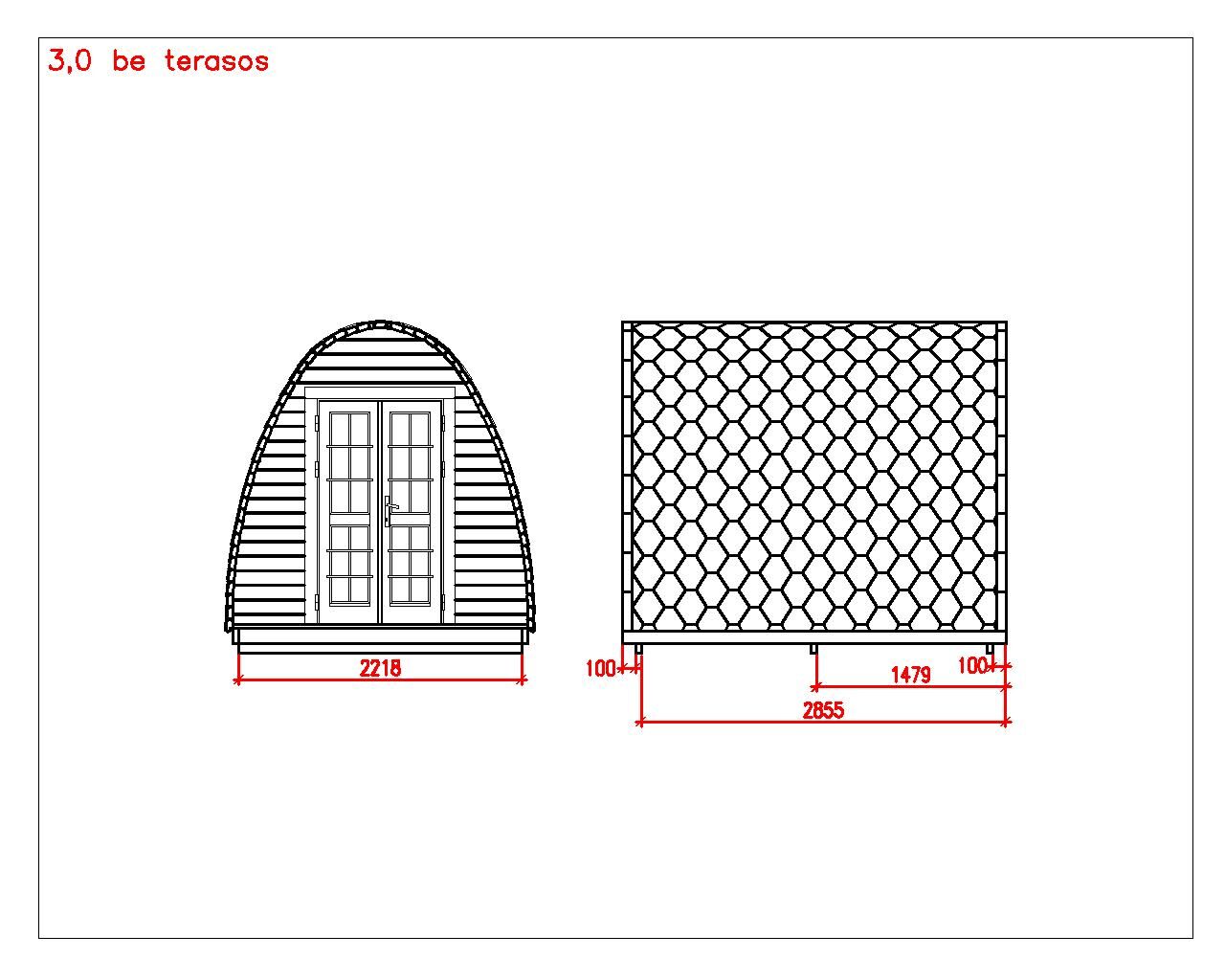 Camping Pod Helsinki 240x300, Bausatz