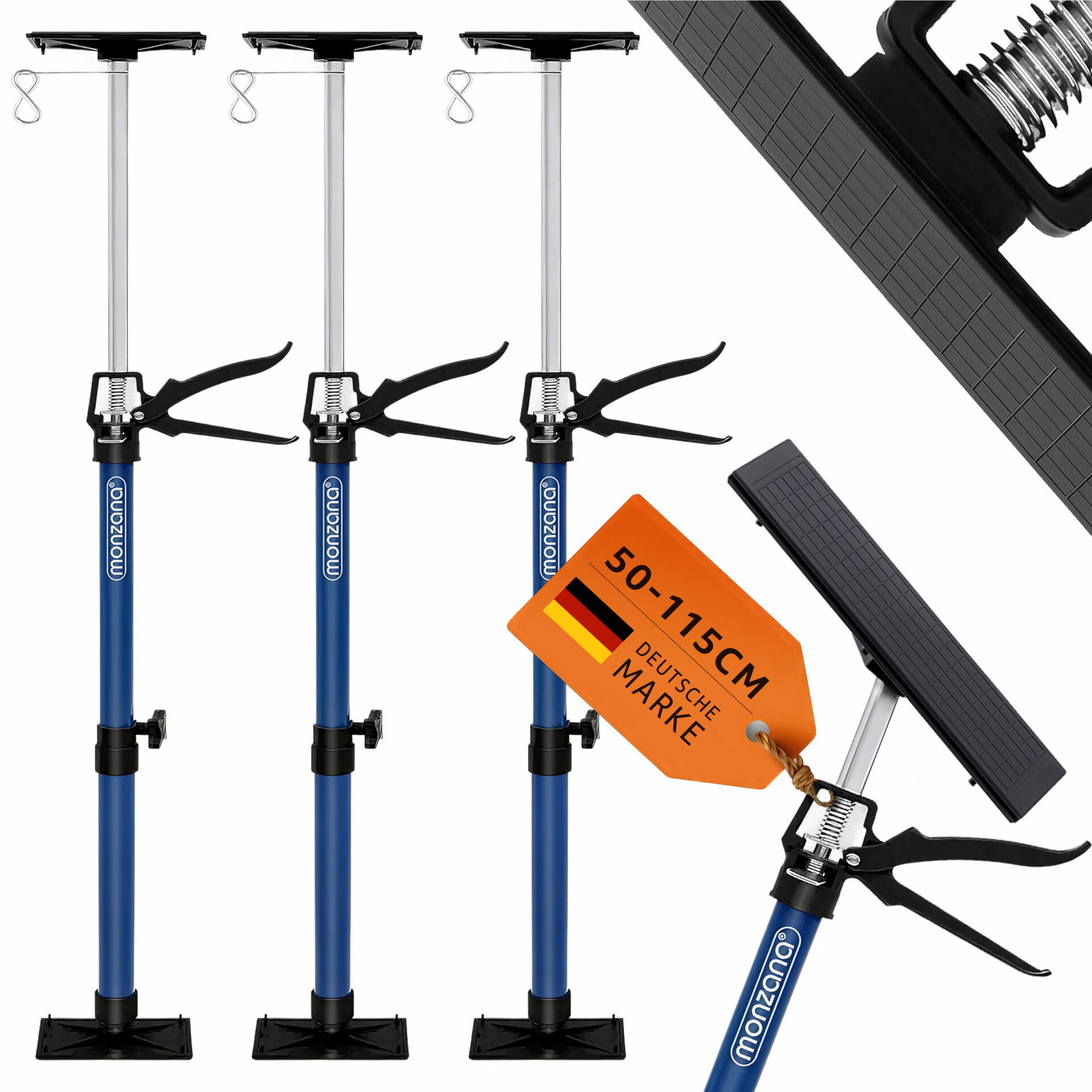 Stahl Türspanner/Zargenspanner 3er-Set 50-115cm max 30kg