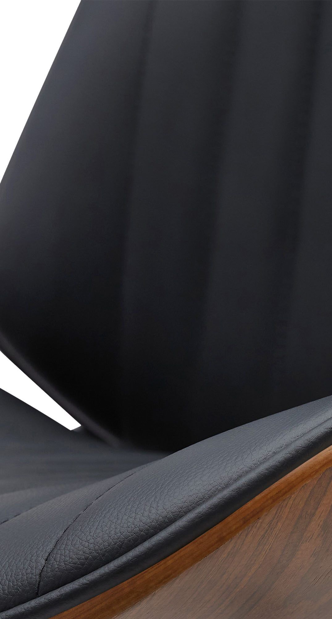 Barhocker Nova Kunstleder schwarz, walnuss/schwarz