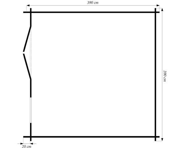 Gartenhaus Schweden 19 – 28 mm Blockbohlen mit Doppeltür
