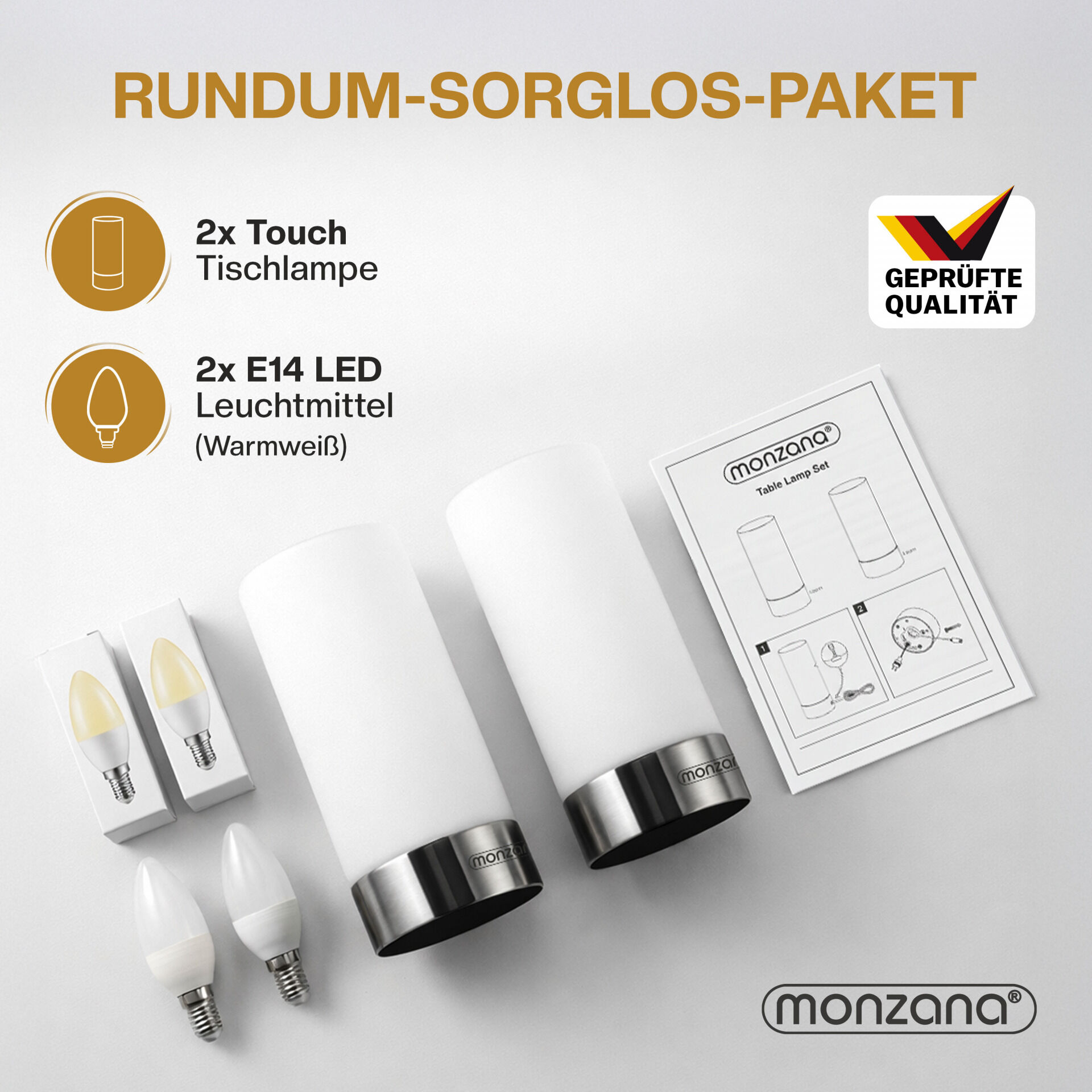 Tischlampe Golau 2er-Set Weiß