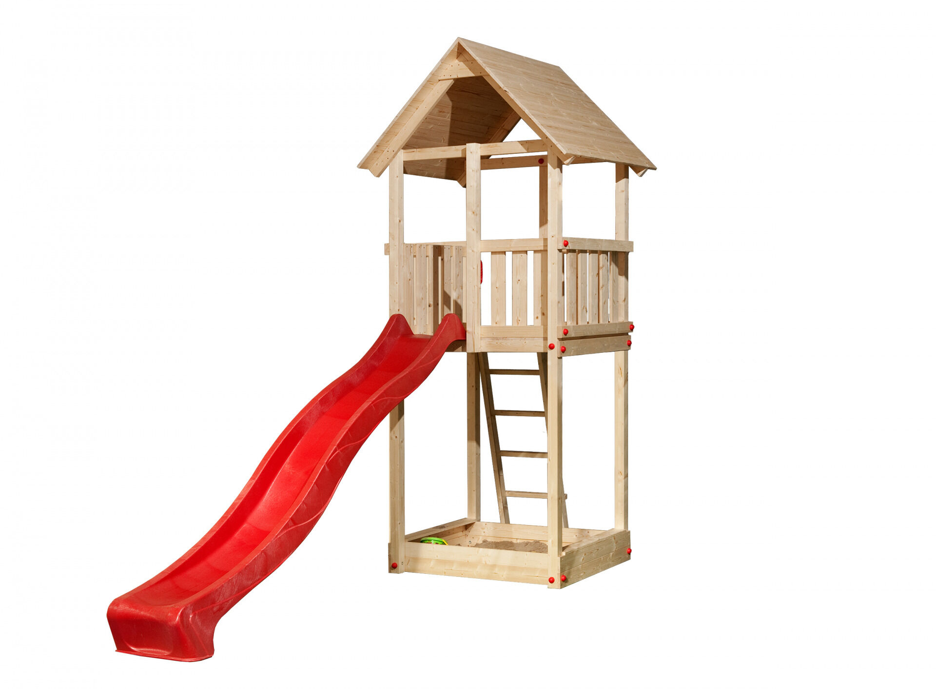 Tabaluga Drachenturm mit Satteldach, natur, Sparset inkl. Wellenwasserrutsche ca. 290 cm, Farbe grün
