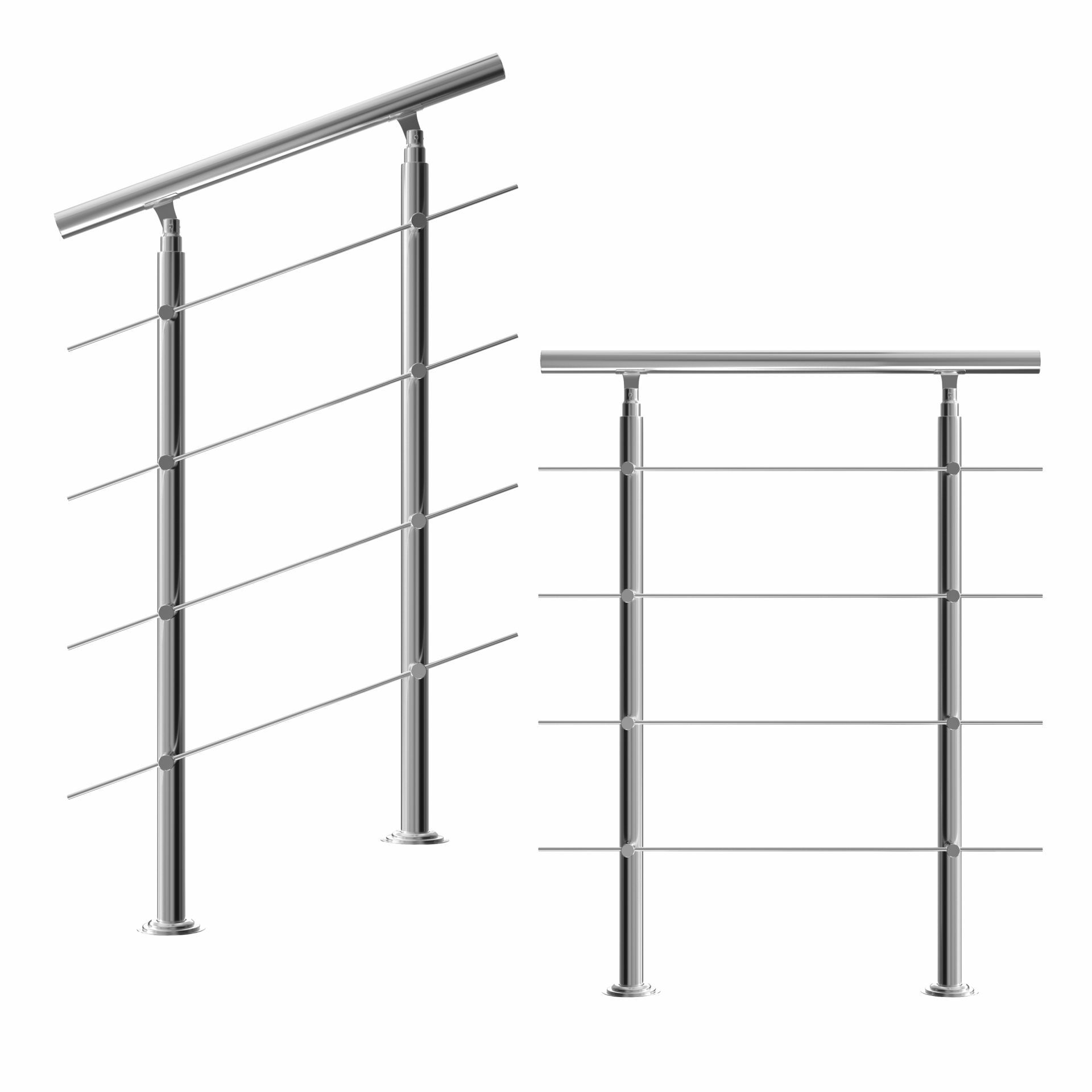 Treppengeländer Edelstahl 80cm 4 Streben