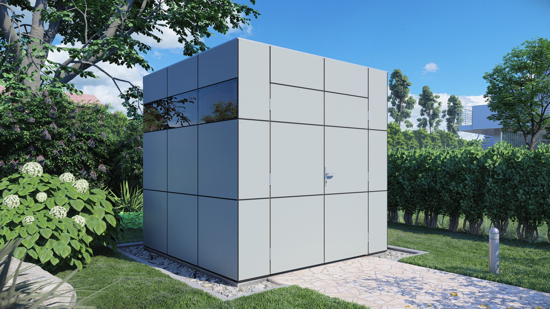 Gartenhaus HPL 1 hellgrau