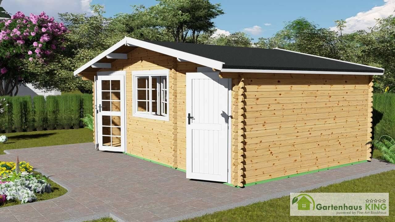 Gartenhaus Norwegen 61- Blockhaus mit Abstellraum