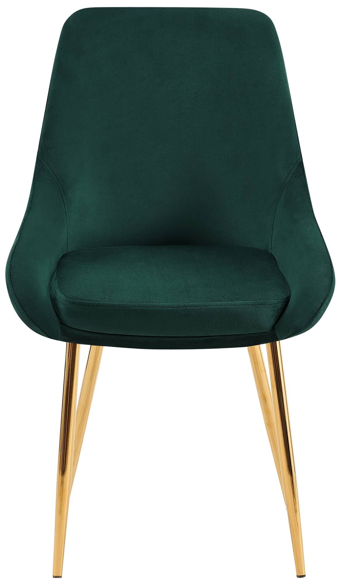 2er Set Esszimmerstuhl Elmira Samt gold, grün