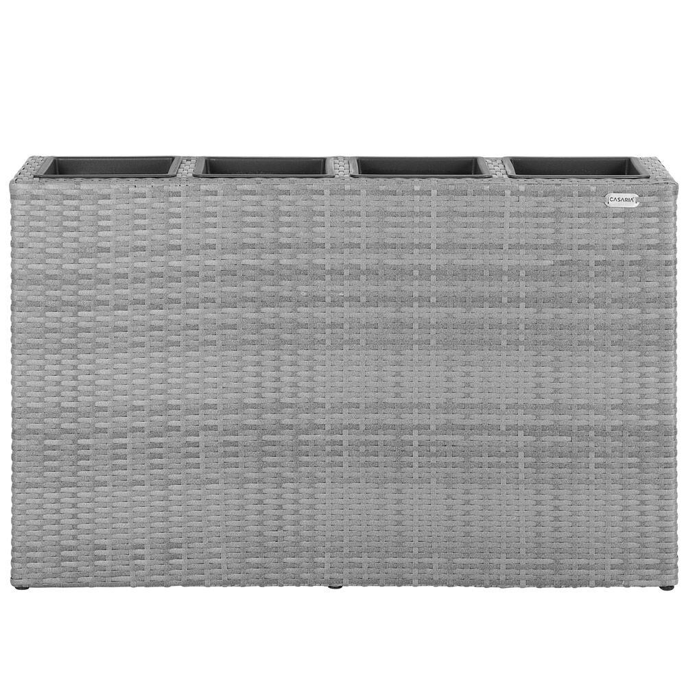 Polyrattan Blumentopf Grau 95x27x60cm