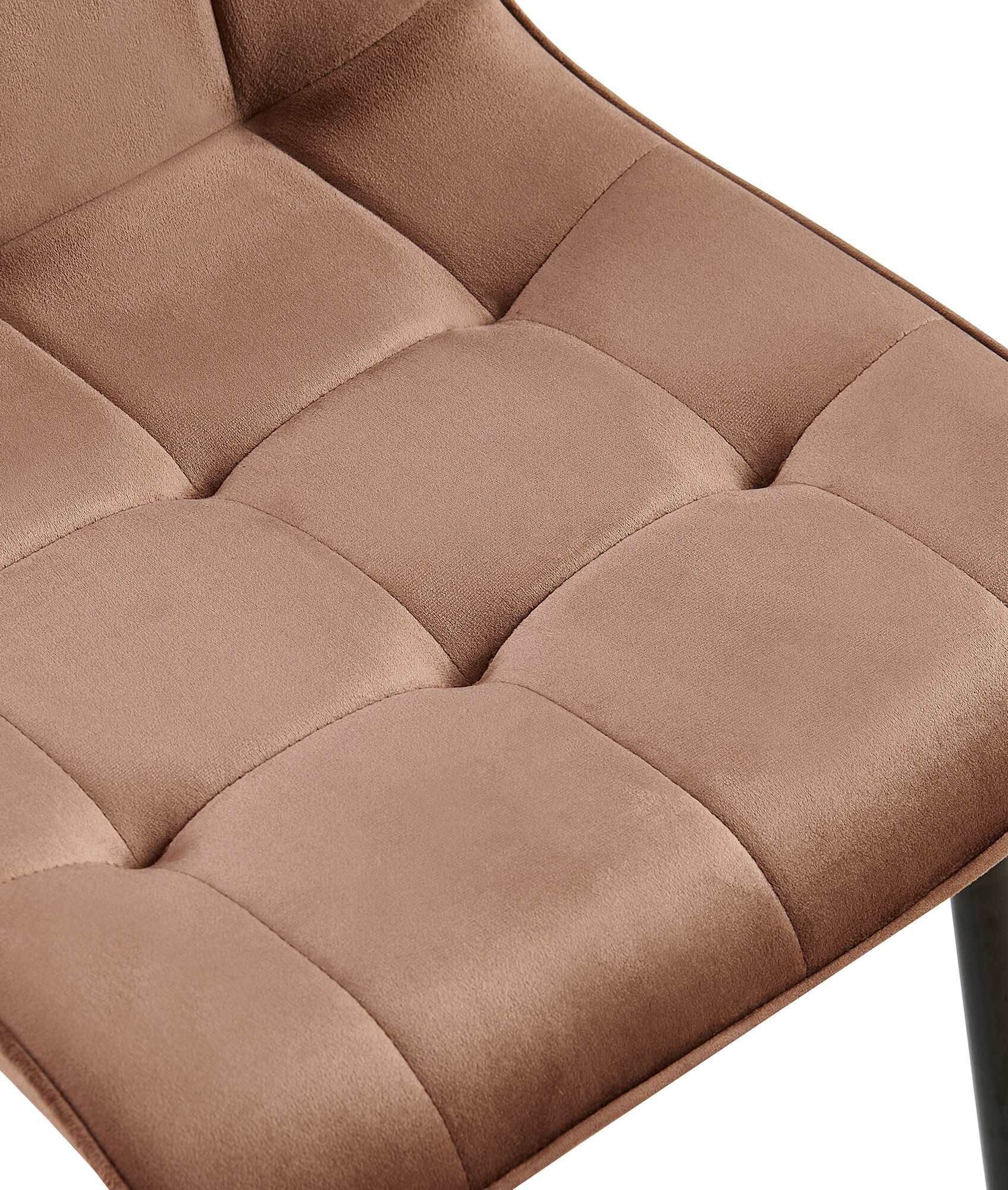 2er Set Esszimmerstuhl Gifford Samt, braun