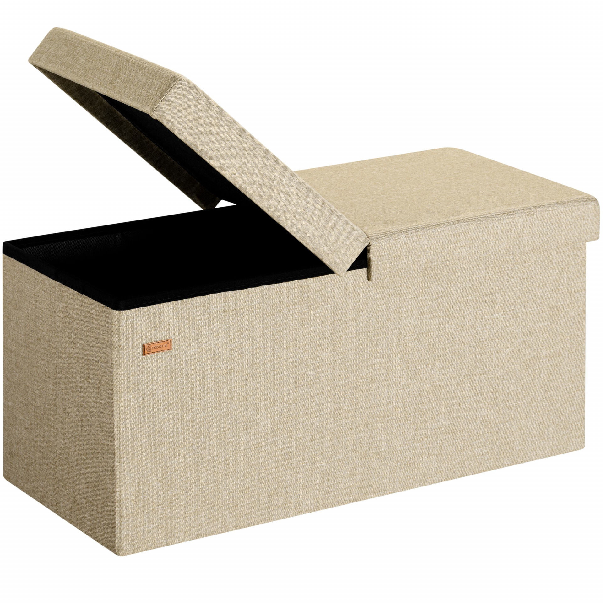 Sitzbank Beige 76x38x38cm mit Klappdeckel