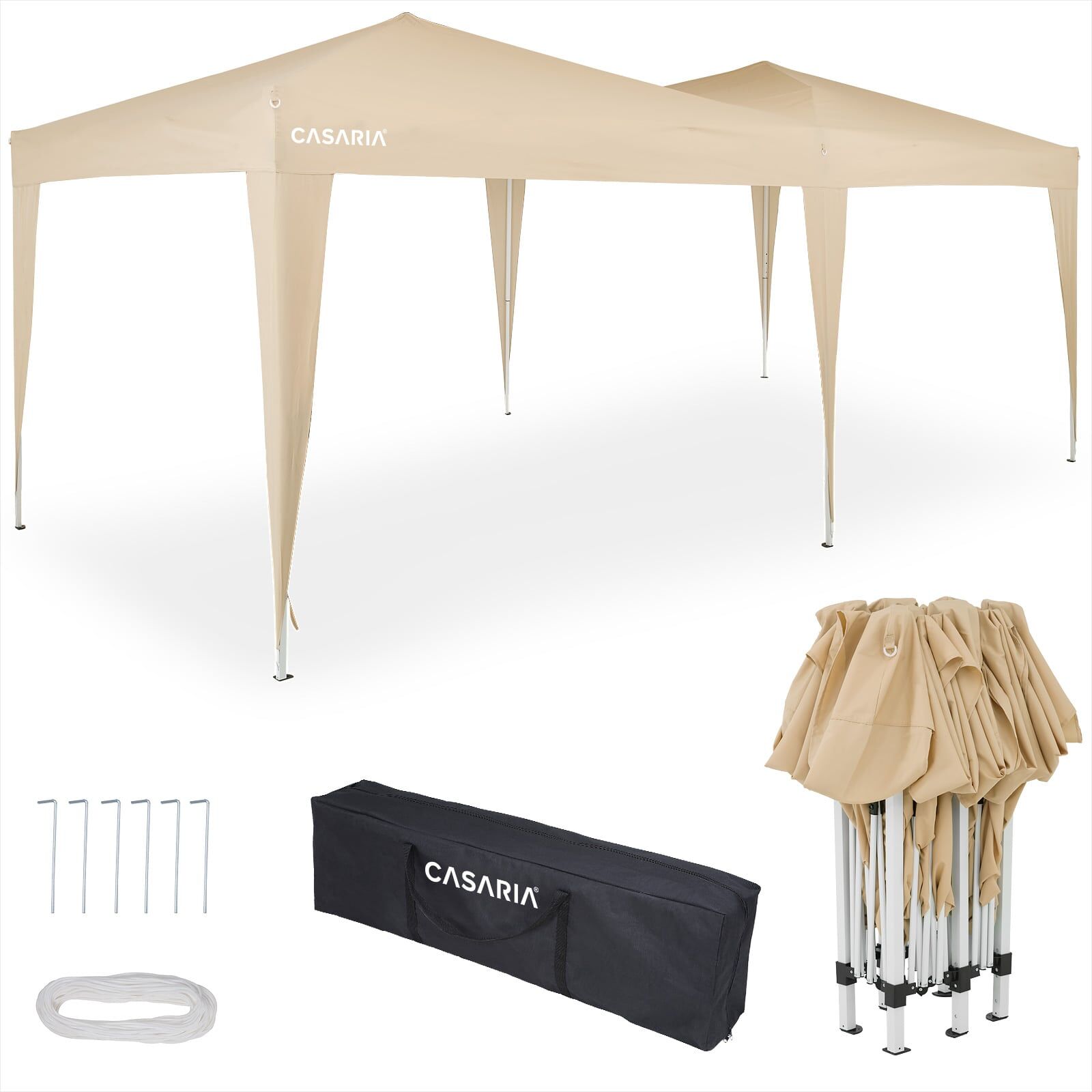 Faltpavillon Beige 3x6m UV-Schutz 50+