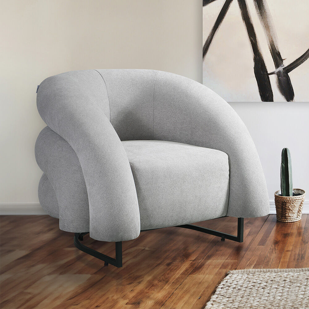Sessel MACA - Samtgewebe Grau