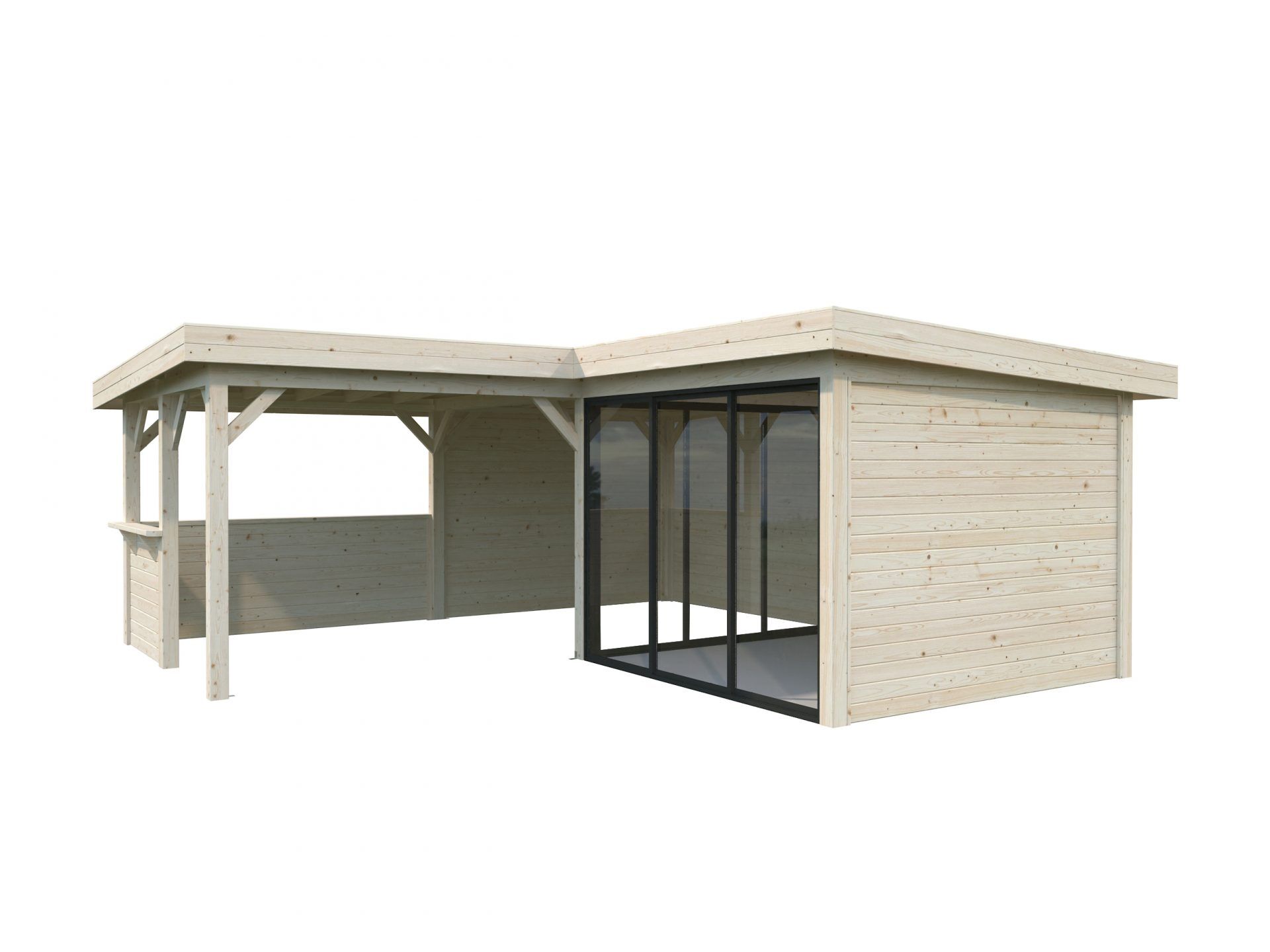 Palmako modernes Gartenhaus Lenna 24,9 m2 Set 409 Slide