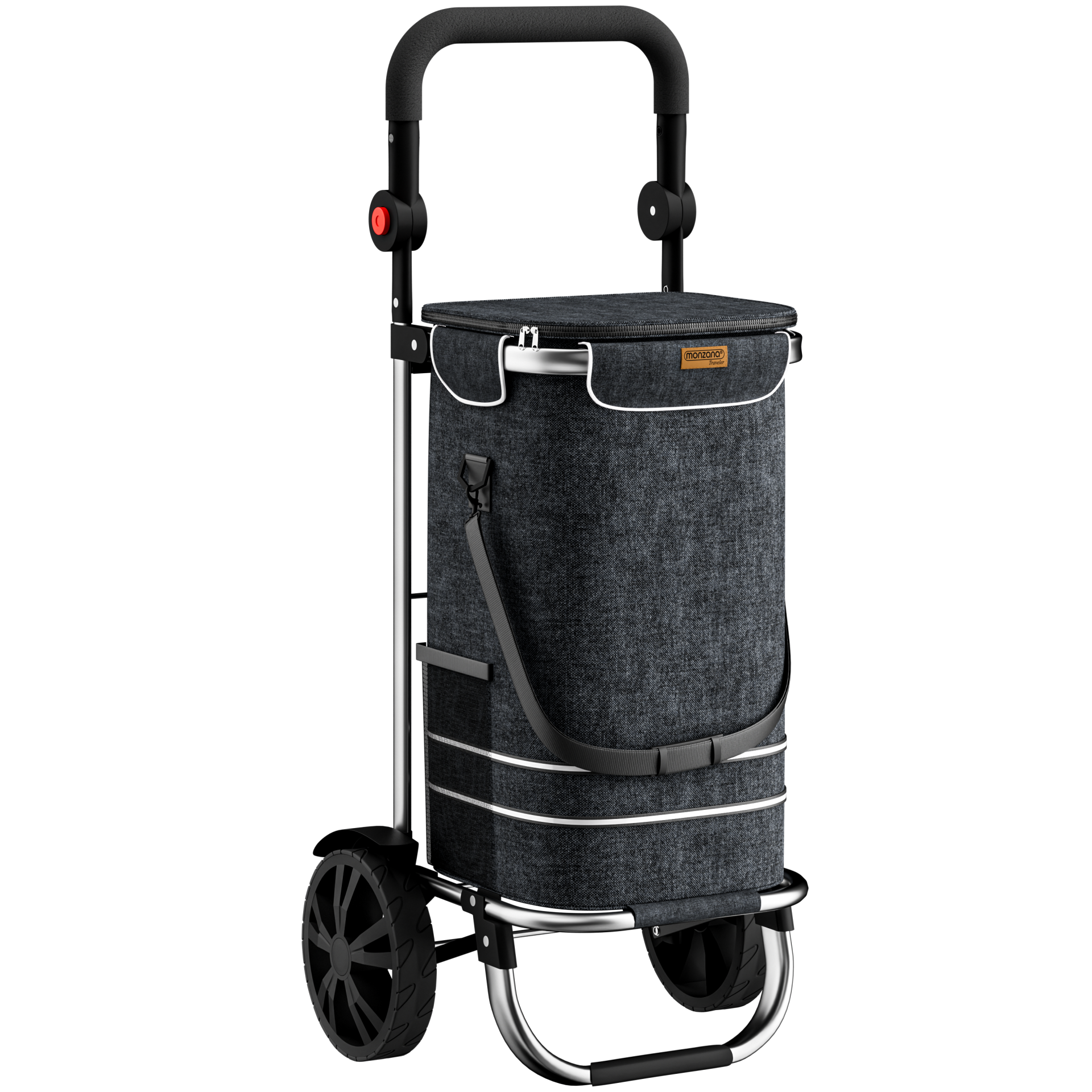 Einkaufstrolley Schwarz Alu 56L 31x24x54cm