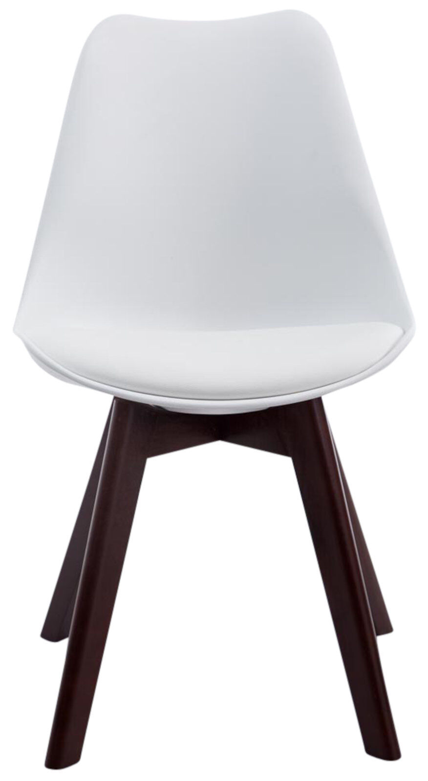 4er Set Besucherstühle Borneo V2 Walnuss Kunstleder, weiß