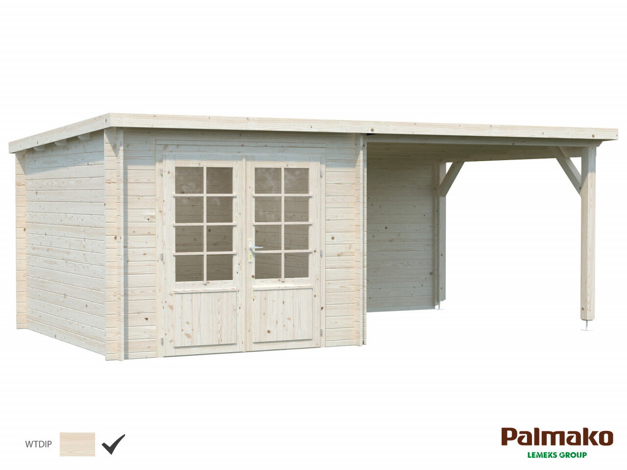 Flachdach Palmako Gartenhaus Ella 6,9+8,2 m²