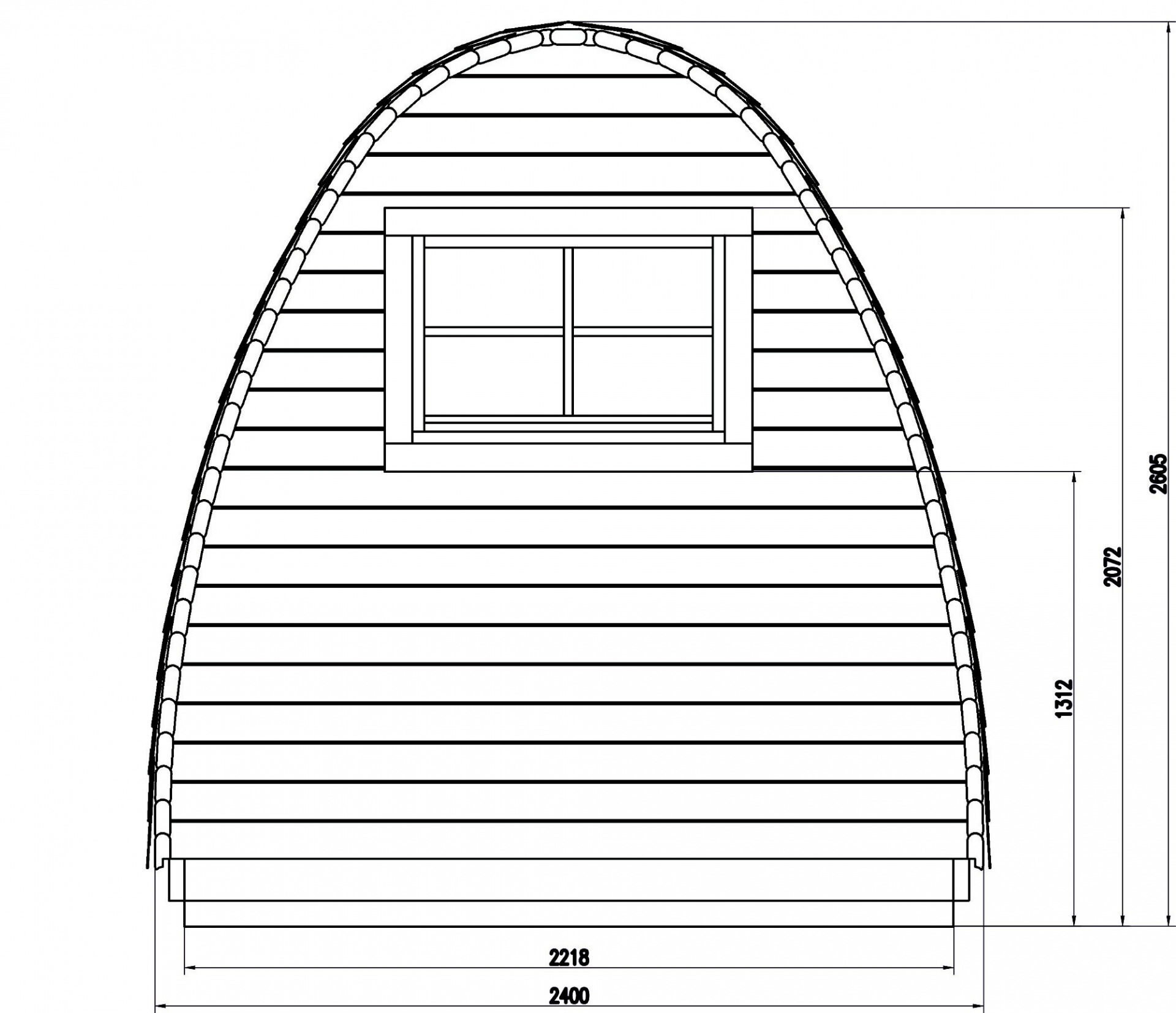 Camping Pod Turku 240x350, montiert