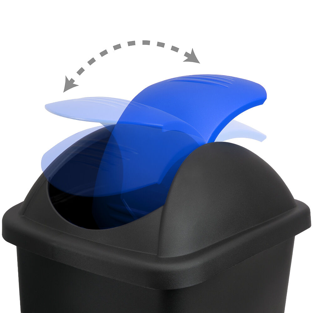 Mülleimer Schwarz/Blau Kunststoff 60L