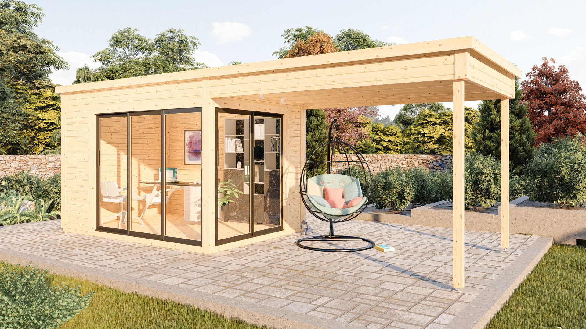 Flachdach Gartenhaus Sydney 30 Plus