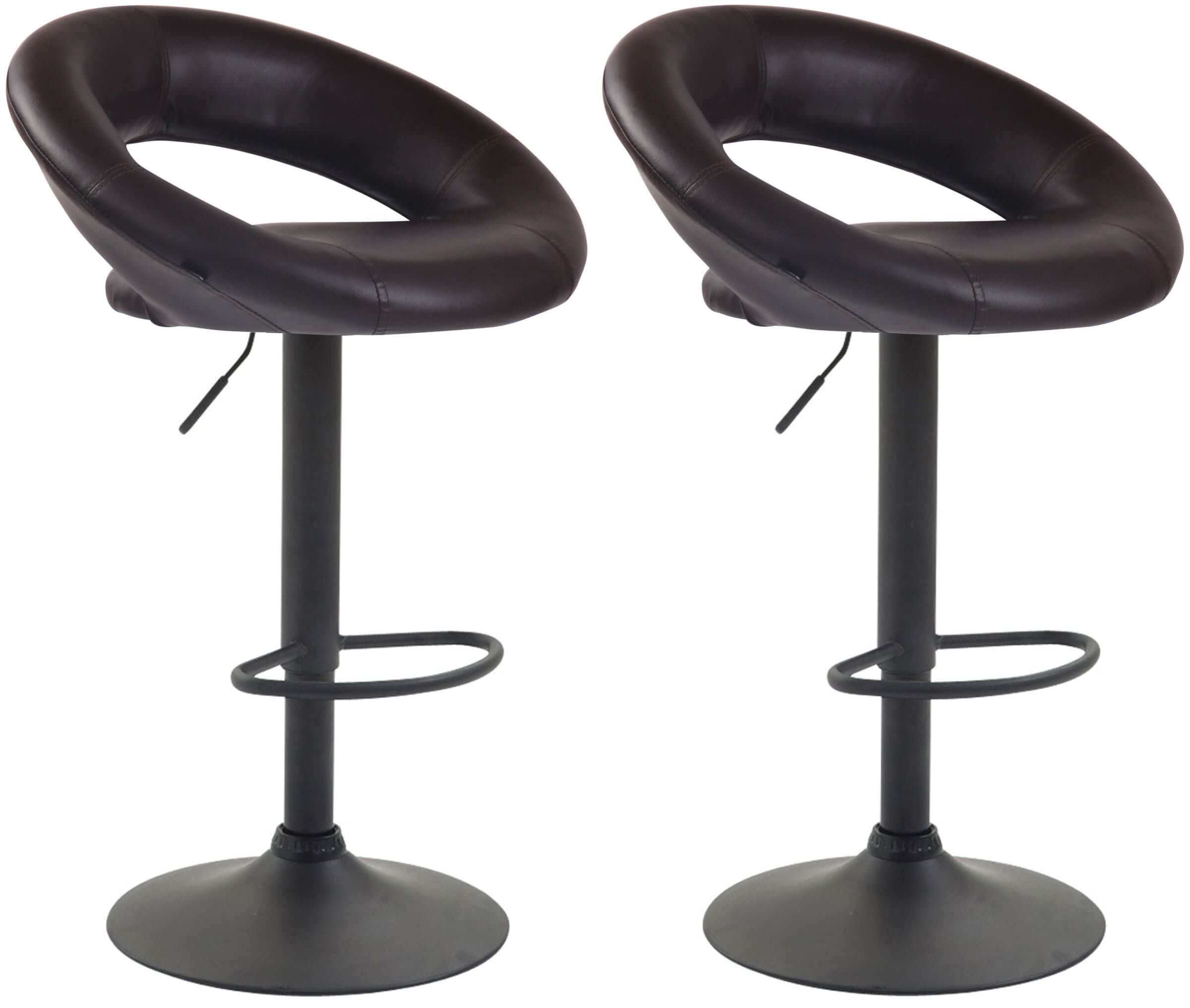 2er Set Barhocker Olinda Kunstleder schwarz, braun