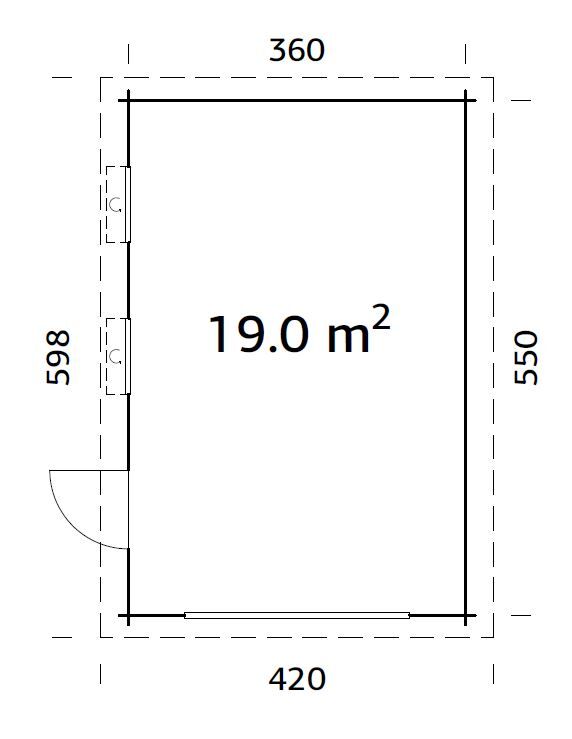 Flachdach Holzgarage Rasmus 19,0 m²