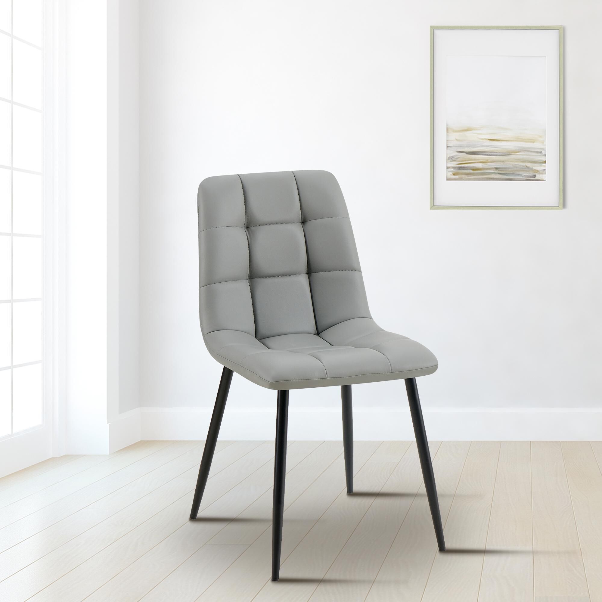 Esszimmerstuhl Antibes Kunstleder, hellgrau