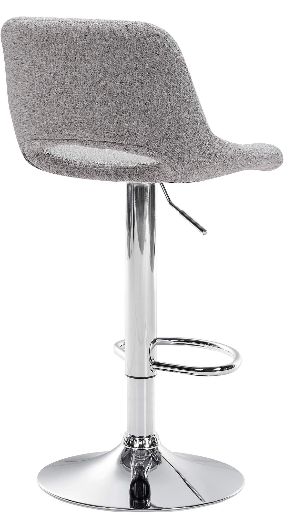 2er Set Barhocker Camden Stoff chrom, hellgrau