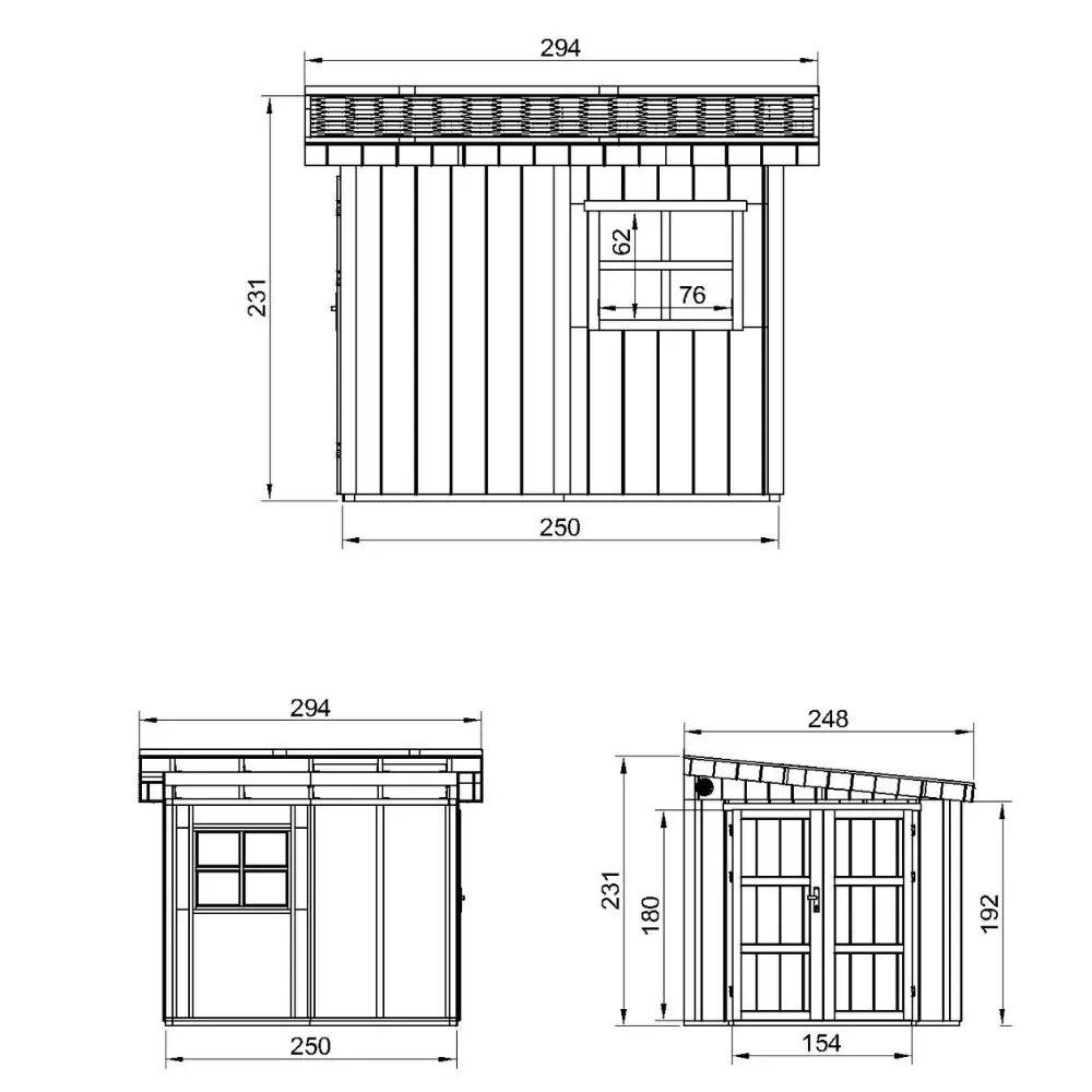 Pultdach Gartenhaus Norge 9 mit LP® SmartSide® M938B – 236 x 250 cm – 6 m2