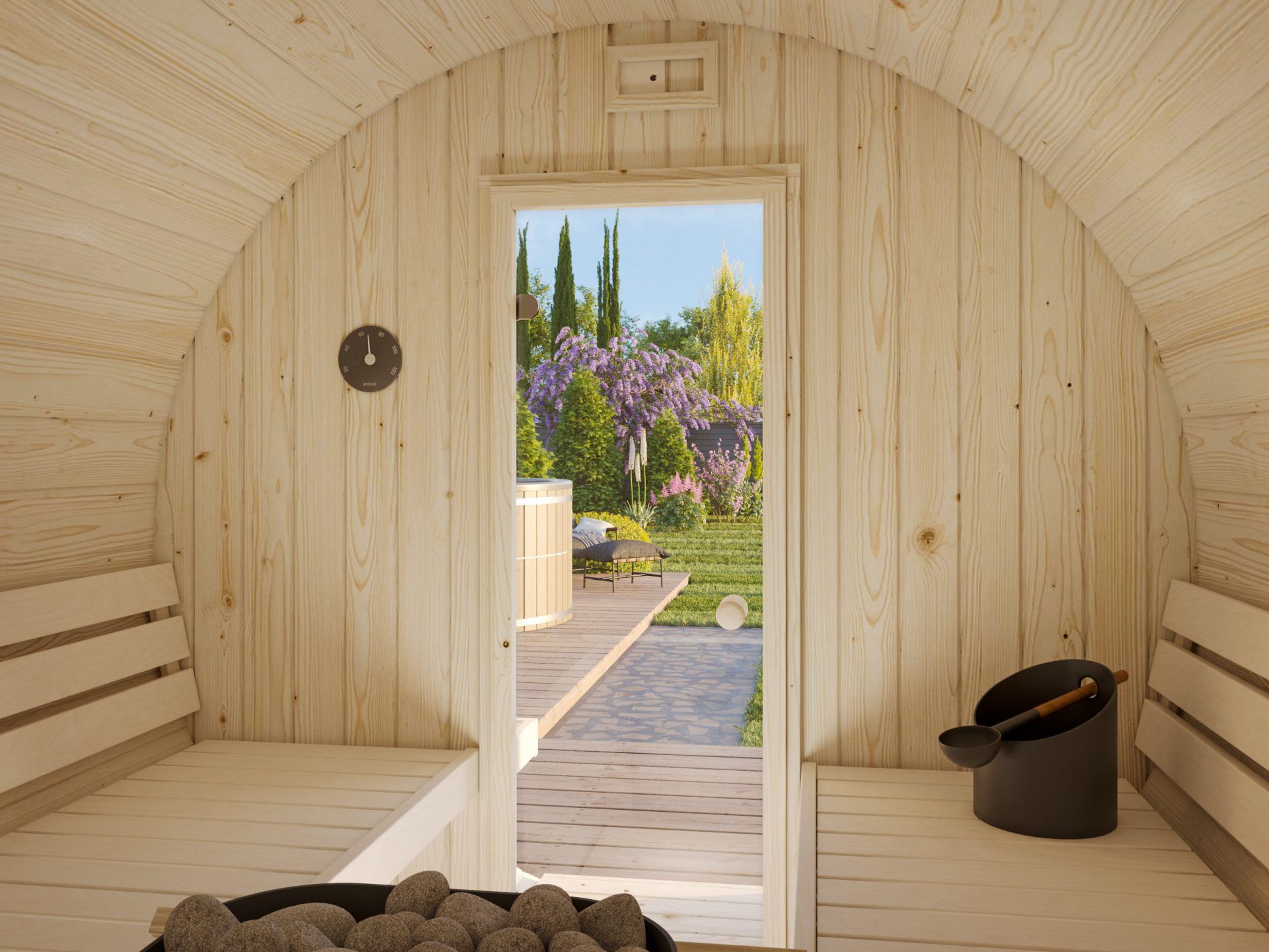 Palmako Fass-Sauna Anita 1,3+0,7 m²
