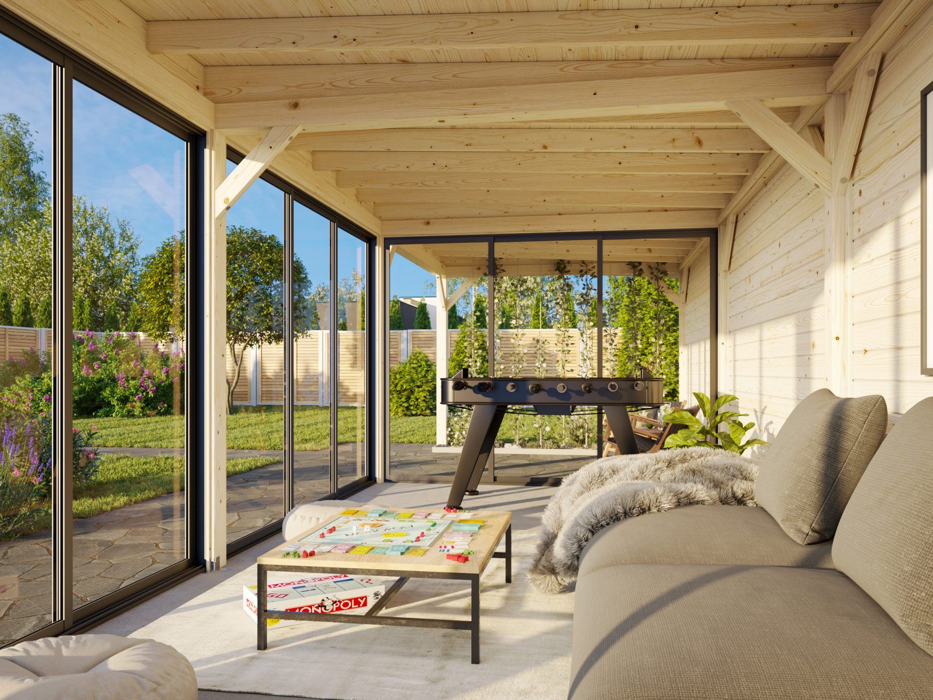 Palmako Modernes Gartenhaus Lenna 24,9 m² Set 718 Slide Plus