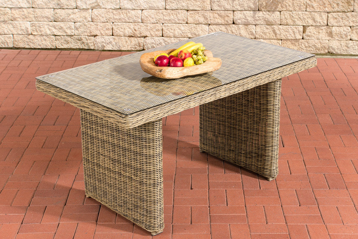 Esstisch La Gomera 140 Klarglas, natura